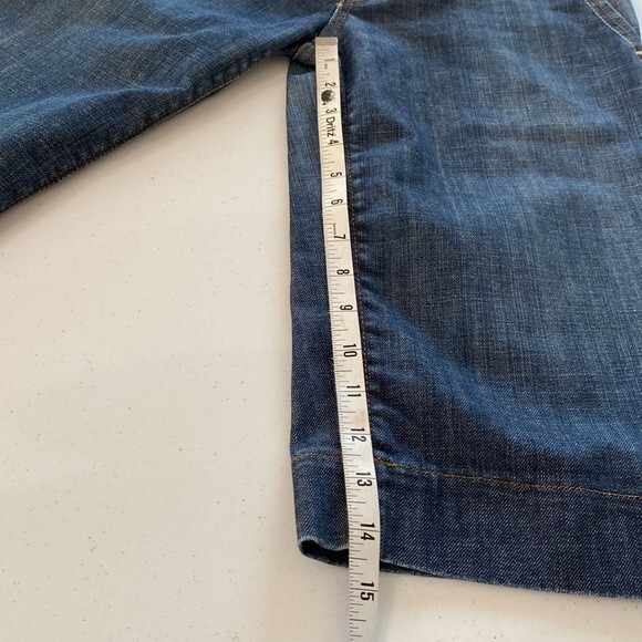 Joe's Jeans Maternity Ferrel Long Bermuda Distressed Jean Shorts Pull On Stretch - Picture 12 of 15